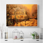 T&auml;isruudukujuline teemantmaal 5d j&otilde;ulumaastik DIY teemanttikandid ristpistes j&otilde;uluvana kodukaunistus Full Round (20X30CM)