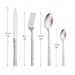H&otilde;bedane matt s&ouml;&ouml;giriistade komplekt H&otilde;bedane &otilde;htus&ouml;&ouml;gikomplekt klassikaline restoran 304 roostevabast terasest k&ouml;&ouml;k pulman&otilde;u lauan&otilde;ud 6set / 24pcs