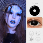 Pseyeche 17MM K&otilde;ik mustad Mini Sclera l&auml;&auml;tsed Aastased Crazy Halloweeni kontaktl&auml;&auml;tsed jube hirmus Cosplay silmakontaktid Anime-tarvikud 17MM must