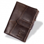 BULLCAPTAIN Nahast rahakott Meeste mood Kahekordne kaardihoidja Rahakott RFID-d blokeeriv meeste rahakott Meeste rahakott Kollane pruun 01 kohv