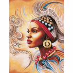 DIY 5D Teemantmaaling Ristl&otilde;ikega portree t&auml;isring puur Aafrika naine Teemanttikandid Vaik Pilt Kodukaunistus Full Round 15x20CM