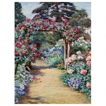 5D isetehtud teemantmaaling aed maastiku ristpistes komplekt t&auml;ispuuritud &uuml;mmargune tikand mosaiikkunst kivide kaunistuse pilt Full Round 20x30CM