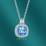 BELLA BOX ruudukujuline ripats kaelakee mitmev&auml;rviline mood pulma kihlus ehted sinine