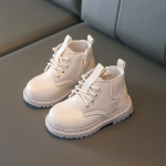 TWINFLAMES Kids Martin saapad t&uuml;drukutele Poistele Moodsad nahast saapad Pehme p&otilde;hjaga libisemiskindlad laste jooksujalatsid 21 valge