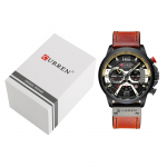 CURREN 8329 kvartskell &Auml;rimeeste lihtne sportlik k&auml;ekell, kolme alamsihverplaadiga kalender kohv