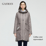 GASMAN 2022 uus Naiste kevadjope mood vabaaja pikk park naistele Joped &Otilde;huke puuvillane kapuutsiga kraavi Soe &uuml;leriietus 21150 S must