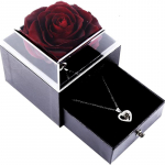 Roosi kaelakee kinkekarp, ma armastan sind kaelakee 100 keeles, k&auml;sitsi valmistatud roosikink talle s&uuml;nnip&auml;evaks, aastap&auml;evaks, s&otilde;brap&auml;eva kingitused burgundiapunane