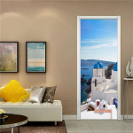 3D-tapeet, isekleepuv uksesein, eemaldatav vin&uuml;&uuml;list kodukaunistus, kunstikleebis Puidust maastik Seinaplakat Kleebised Porte deursticker 90x200cm