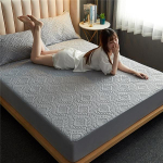 Kvaliteetne reljeefne veekindel madratsikaitse &uuml;hev&auml;rviline paks pehme padi voodile Paigaldatud lina &uuml;hele kaheinimesevoodile Sheet 90x200x30cm 1pc hall