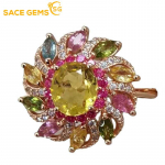 SACE GEMS 925 Sterling H&otilde;bedast turmaliinist v&auml;&auml;riskivist s&otilde;rmused naistele kihlus&otilde;htu kokteilipeole peened ehted mitmev&auml;rviline