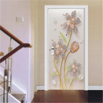 3D kuldsed uksekaunistuskleebised marmorist lihtsad abstraktsed jooned lilled elutoa tapeet Kodukaunistus Magamistoa kunstikleebised 77x200cm(cut 2 pcs)