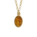 Les Tr&eacute;sors De Lily [R5494] - K&auml;sit&ouml;&ouml;na valmistatud h&otilde;bedast kaelakee  Virgin Mary  kuldkollane - 10x7 mm kollane