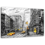L&otilde;uendiprint New York Taxi nagu maalitud 60x40 hall v&auml;rv