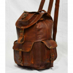 K&auml;sitsi valmistatud nahast seljakott Ehtne vintage kitsest s&uuml;learvuti seljakott Reisi-vabaaja kott. SUURUS 18 x 10 x 8 tolli 18 x 10 x 8 Inches pruun