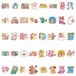 40 TABEKKO multifilmi kleebised armsad graffiti loomade kollektsiooni kleebised laste elevant isekleepuvad isetegemise v&auml;ikesed kleebised