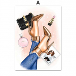 Ilu kaasaegne t&uuml;druk K&otilde;rge kontsaga Pariisi parf&uuml;&uuml;m T&uuml;druku Seinakunst L&otilde;uendimaaling Plakatid ja Prindid Seinapildid elutoa sisekujunduseks Ilma raamita 21*30cm