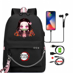 Anime Demon Slayer Nezuko Bookbag Teismeliste Seljakott Koolikotid poisile T&uuml;drukule Mochilase Multifilmide Printimine S&uuml;learvutite kott Tagasi kooli Seljakott
