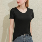 Naiste suvine V-kaelusega l&uuml;hikeste varrukatega T-s&auml;rk Pluus vabaaja &otilde;huke s&auml;rk L valge