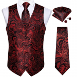 Ametlik meeste roheline vest Paisley Jacquard siidist lipsuga &uuml;likonna vestikomplekt pulmadeks M