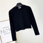 Seksikad mustad puuvillased naisteriided O-kaelusega pikkade varrukatega naba s&uuml;gisalus naister&otilde;ivad mood vabaaja Ropa Mujer S must