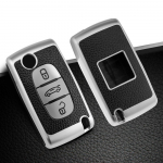 Nahast TPU auto kaugjuhtimispuldi v&otilde;tme&uuml;mbrise kate Peugeot 107 207 307 308 407 607 3008 5008 jaoks Citroen Xsara Picasso C5 C6 C8 jaoks 3 Buttons