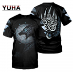 New Fashion Men kapuutsid 3D Prinditud Viking Tattoo t-s&auml;rk t-s&auml;rk l&uuml;hikesed p&uuml;ksid varrukas R&otilde;ivad Unisex Norse cosplay t&auml;navar&otilde;ivad 4XL