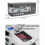 1/24 Scale Lambo Countach LPI800-4 Diecast automudeli m&auml;nguasi, tagasit&otilde;mmatav m&auml;nguasi koos heli ja valgusega lastele v&auml;ikelaste poiste t&uuml;drukute kingituste kollektsioon 1/24-21x9.6x6cm valge