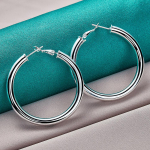 925 Sterling Silver Silver 50MM Ringk&otilde;rvar&otilde;ngad Moeehted 50mm