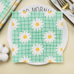 &Uuml;hekordne peosalvr&auml;tik, kahekihiline 20 t&uuml;kki/pakendis Little Daisy muster 20Pcs roheline