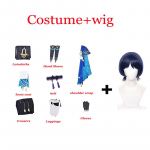 Scaramouche Cosplay kost&uuml;&uuml;m Anime Wanderer Balladeer Cosplay vormim&uuml;ts Parukas Genshin Cosplay Halloweeni kost&uuml;&uuml;m L-(Suit+Wig+Hat)