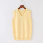 Preppy Style Solid JK Sviiter Vest Naiste V-kaelusega topid Varrukateta Naiste kampsun Roosa kootud Pullover Kampsun Truien Dames 23248 XS tumeroheline v&auml;rv