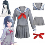 M&auml;nguprojekt Sekai Colorful Stage Feat Cosplay Hoshino Ichika Azusawa Kohane koolivormi meremehe riietus Anime paruka kost&uuml;&uuml;mid L-(Costume+Wig)