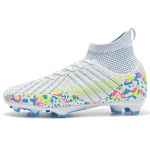 34-45unisex jalgpallijalatsid, suured PVC-jalgpallijalatsid, meeste treeningspetsiaalsed laste pikad k&uuml;&uuml;ned AG laste m&auml;ngutreeningjalatsid 34 must