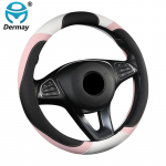 6 v&auml;rvi Moodne roolikate PU nahk, suurus M 37-38cm Lada Skoda Nissan Toyota VW Polo roosa naiste auto jaoks punane