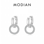 Modian Rose Gold v&auml;rvilised &uuml;mmargused rippuvad k&otilde;rvar&otilde;ngad, klassikalised 925 sterling h&otilde;bedased, l&auml;bipaistvad CZ rippuvad k&otilde;rvar&otilde;ngad naistele pulmaehted h&otilde;be