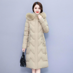 Uus sulemantel naiste keskmise pikkusega talvine paksendatud &uuml;le p&otilde;lvemantel, tihe naiste mantel XL khaki