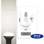 6 tk R50 vihmavarju LED pirn ilma virvenduseta AC85-220V LED Lampada SpotLight E14 lamp koduvalgustuseks 6PCS COLD WHITE