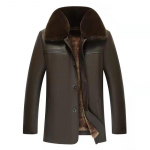 Talvine fliisist nahktagi Meeste n&ouml;&ouml;biga nahkmantel 52