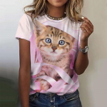 Moodne naiste T-s&auml;rk Funny Cat Print Top Naine Harajuku Kawaii T-s&auml;rk Vabaaja riided Suvised Naiste Suured T-s&auml;rgid 3XL