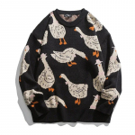 Jaapani Kootud Kampsun Meestele Multikas Loom Part Hani Prindiga Pullover Harajuku Vabaaja O-kaelusega &Uuml;lisuur &Uuml;laosa T&auml;navar&otilde;ivad Unisex S&uuml;gis XXL sinine