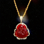 Uus mood meeste tsirkoonist Buddha kaelakee ehted Buddha kaelakee ripats Peen meeste kaelakee aksessuaarid, eksklusiivne s&uuml;nnip&auml;evakingitus valge