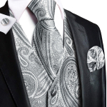 Hi-Tie Tuxedo vest meestele, &uuml;likond, vest kaelaside, taskur&auml;tik, mansetin&ouml;&ouml;bid pulma&auml;ri jaoks 2XL