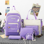 5 tk Oxfordi koolikott naiste keskkooli&otilde;pilaste seljakotid keskkooli&otilde;pilastele, suure mahutavusega veekindel mitmek&uuml;lgne seljakott lilla