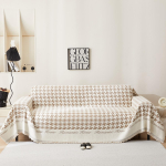 Houndstooth diivanir&auml;tik Four Seasons Universaalne elastne diivanikatte tekk k&otilde;ikeh&otilde;lmav universaalne &uuml;hes t&uuml;kis t&auml;iskattega kriimustusvastane kassi kate 180*130 khaki