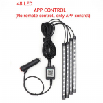LED-auto jalavalgusti &uuml;mbritsev lamp USB juhtmevaba muusika kaugjuhtimispuldiga mitme režiimiga autode sisekujundusvalgustid 【48】（plug as the picture）APP