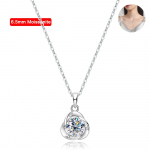 D v&auml;rv 100% S925 h&otilde;bedane kaelakee Hiina plaat Pt950 ehted D v&auml;rviga 6,5 ​​mm 1-karaadine moissanite ripats kaelakee naistele 45cm