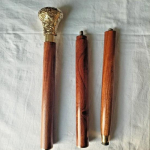 91.44 cm Nautical Style Brass Wooden Walking Handle Brown Cane Stick Gift