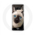 &Uuml;mbris Samsung Galaxy S8 Must-valge siniste silmadega siiami kassile