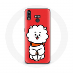 Coque pour Huawei P20 Lite BTS Bangtan Gar&ccedil;ons BT21 RJ de Jin Fond Rouge
