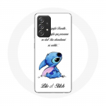 &Uuml;mbris Samsung Galaxy A52 Lilo ja Stitch Ohana Quote White jaoks
